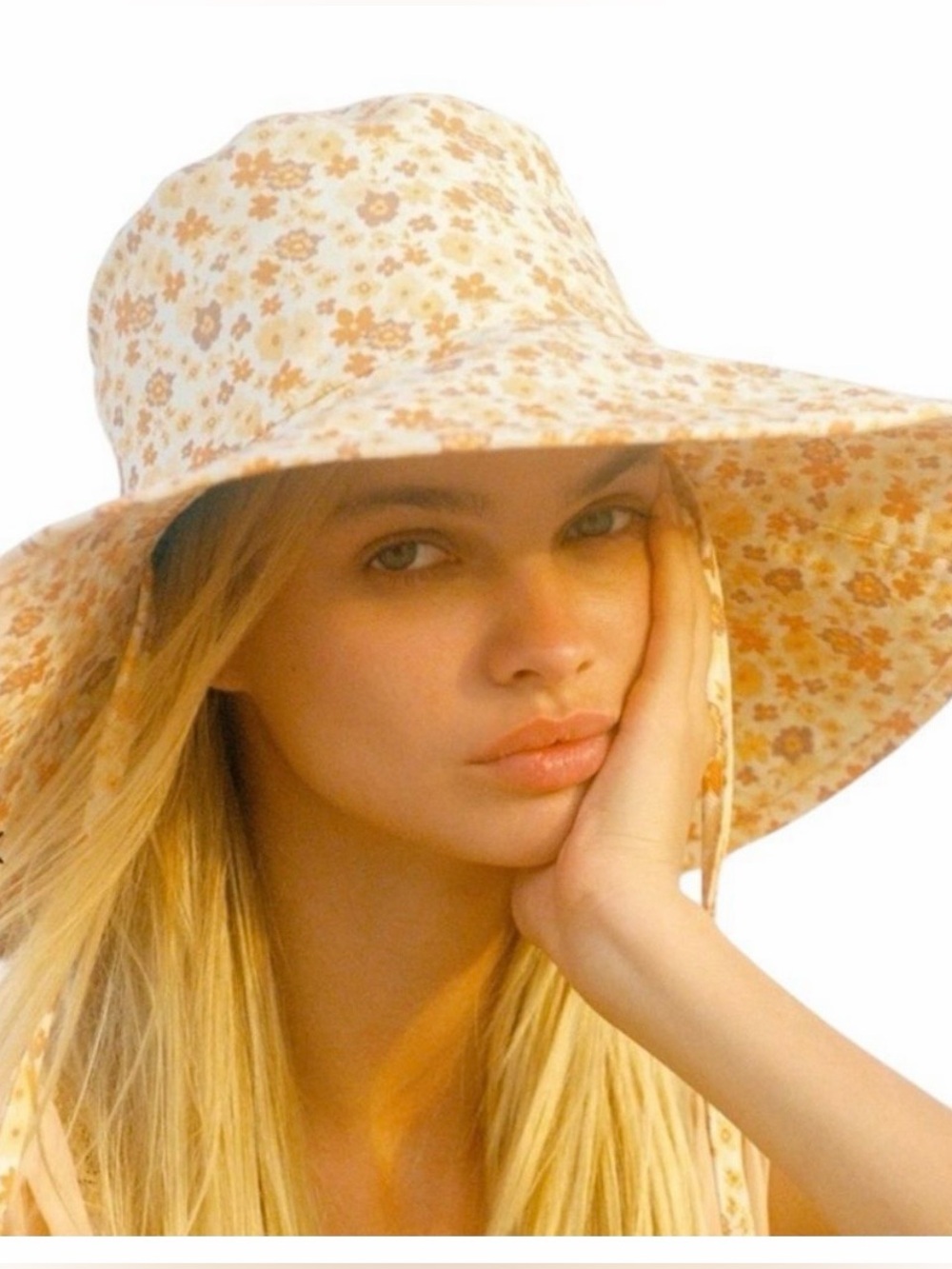 Lack Of Color Cream Yellow Floral Bucket Hat